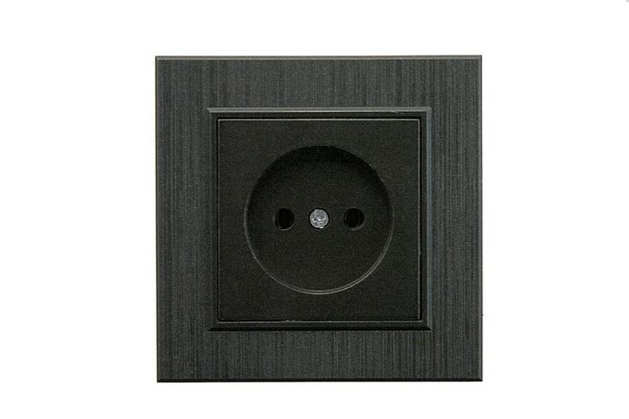 Розетка 1-м Karea LINE STAR без заземл. чер. Makel 86054022