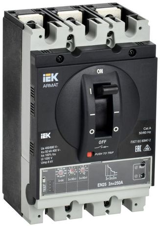 Выключатель автоматический в литом корпусе ARMAT 3P типоразмер G 50кА 250А расцепитель электронный стандартный - AR-MCCB-3G-050-0250A-ELSC IEK