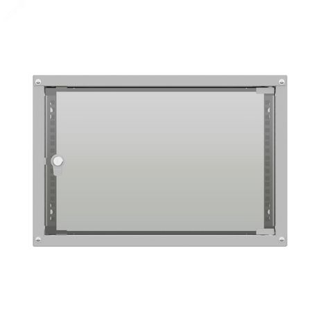 Шкаф настенный телекоммуникационный NTSS LIME 6U 550х350х370мм, 2 профиля 19, дверь стеклянная, боковые стенки несъемные, разобранный, серый RAL 7035 - УТ000140105 NTSS-WL6U5535GS