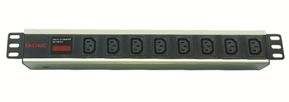 Блок розеток для 19дюймовых шкафов; 8 IEC60320 С13; амперметр ДКС R519IEC8AMC14