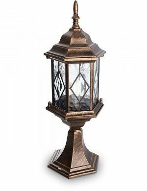 Светильник садово-парковый PL124 60W 230V E27 165*165*450мм черное золото (на постамент 0,49М) | 11346 FERON