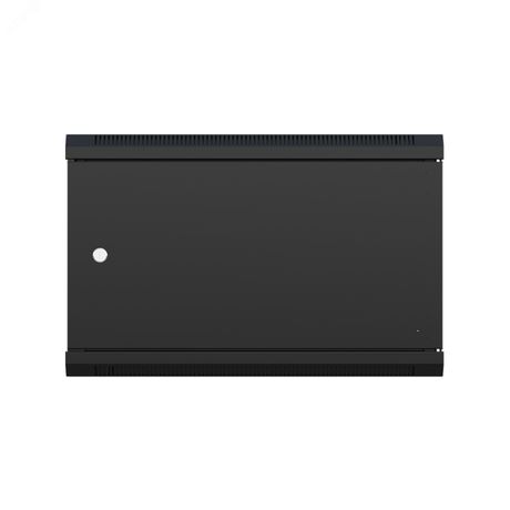 Шкаф настенный телекоммуникационный W 9U 600х450х500мм, 2 профиля 19, дверь сплошная металл, боковые стенки съемные, разобранный, черный RAL 9005 - NTSS-W9U6045FD-BL УТ000100413