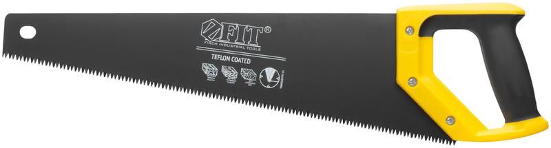 Ножовка по дереву, средн.кален.зуб 7 ТPI, 3D заточка, пласт.прорезинен.ручка, тефлон.покрытие 450 мм - 40465 РОС