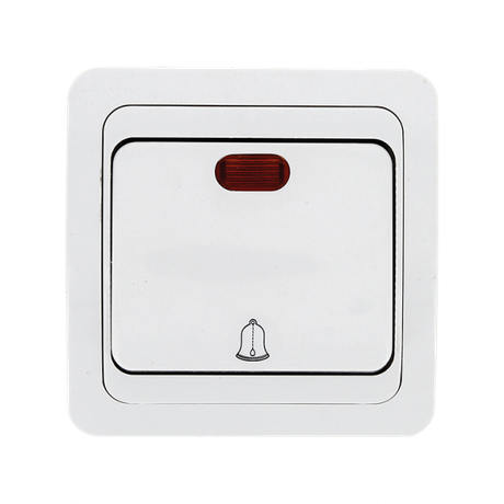 Лондон Кнопка звонка с индикатором 10А белая - EEZ10-126-10 EKF