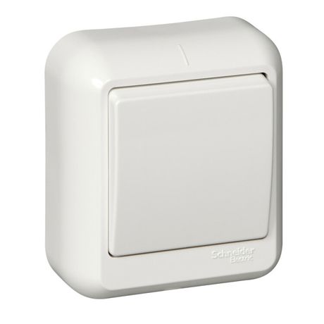 Выключатель 1-кл. ОП Прима 6А IP20 250В с изолир. пластиной бел. (розн. упак.) SchE A16-051I-BI APC
