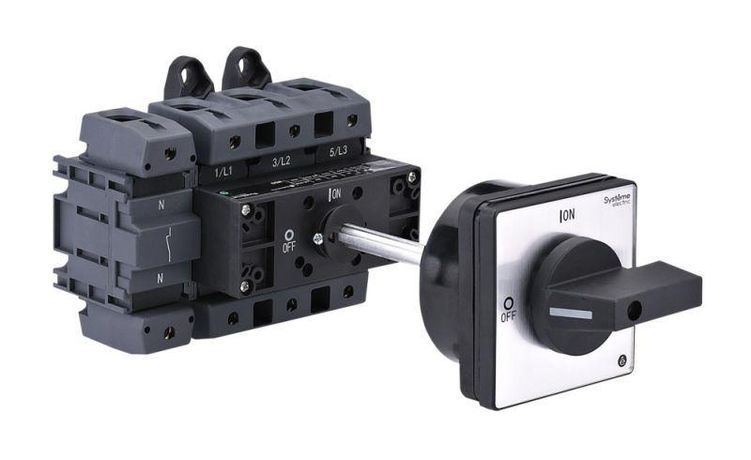 ЧЁРНОЙ выносной рукояткой на дин-рейке/плате | MSD125440B SE Выключатель-Разъединитель 4P 125A IP20 С APC