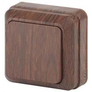 Выключатель 1-кл. ОП Quadro 10А IP20 2-101-10 250В венге Intro Б0030118 ЭРА