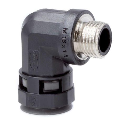 Муфта 90град. труба-коробка с металлической резьбой DN 12мм М20х1.5 полиамид черн. DKC PAZ12M20N ДКС