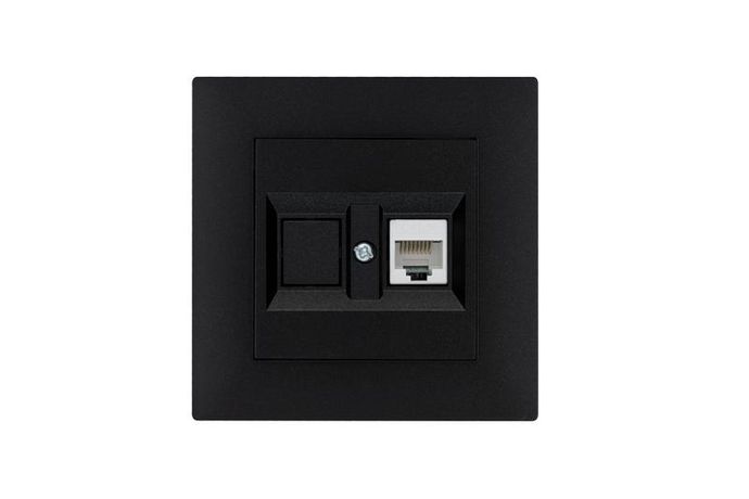 Розетка компьютерная CAT 5+гнездо Karea RIZZ STAR чер. Makel 88054035