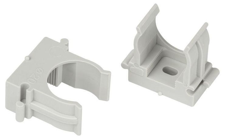 Держатель для труб (клипса) d20мм прямого монтажа CLIP-20-G-MP сер. (уп.100шт) Эра Б0062104