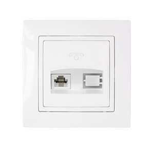 Беларусь Розетка двухместная телефонная скрытая с одним гнездом ТР4-056 - Bylectrica