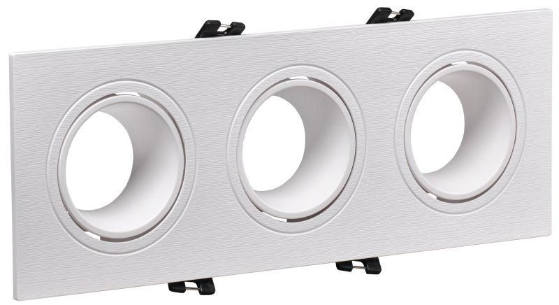 Светильник 4103 встраиваемый декоративный под лампу 3хMR16 квадрат пластиковый белый - LT-UVB0-4103-GU05-3-K01 IEK