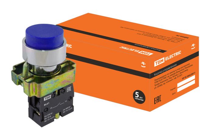 Кнопка BL61 без подсветки синий 1з | SQ0704-0051 TDM