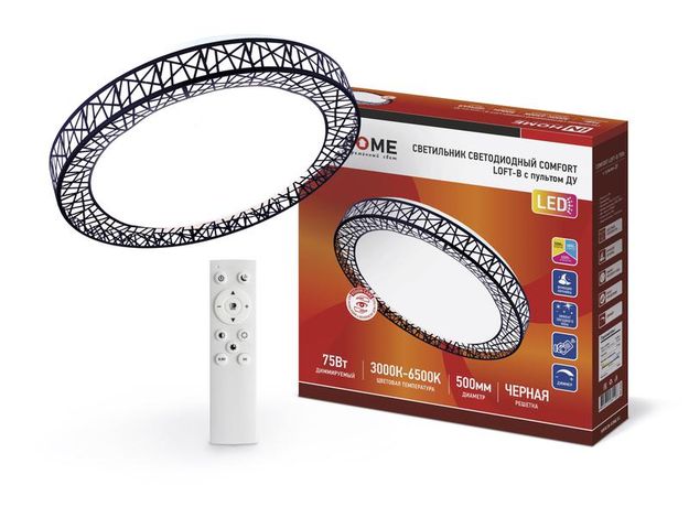 Светильник светодиодный COMFORT Loft-B 75Вт 230В 3000-6500K 6000Лм 500x100мм с пультом ДУ | 4690612035116 IN HOME