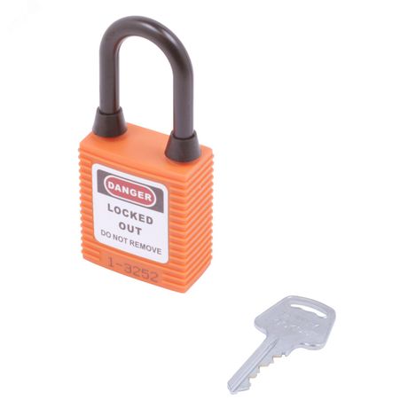 Замок безопасности навесной нейлоновая дужка BD-G17DP Orange - 11059 ПТК