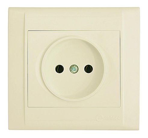 Розетка 1-м. Defne крем без заземлением Makel 42010002