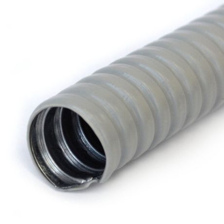 Металлорукав в ПВХ оболочке серый Р3-ЦП-НГ-18 (50м/уп) | PR04.0471 Промрукав Строитель