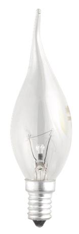 Лампа накаливания ЛОН 40Вт E14 220В CT35 clear свеча на ветру | 3321451 Jazzway