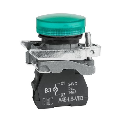 Сигнальная лампа OptiSignal D22 C4-L-B3 зеленая металл 24VAC/DC XB4BVB3 - 332175 КЭАЗ