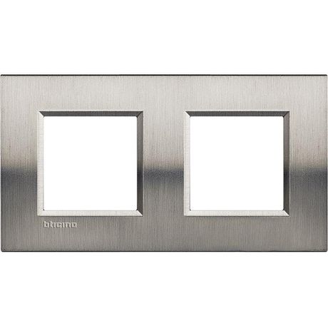 Рамка 2-м LivingLight прямоугол. фактурная сталь Leg BTC LNA4802M2ACS Legrand