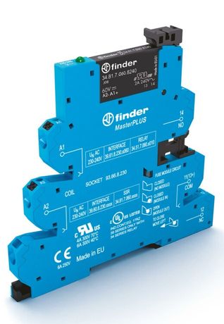 Интерфейсный модуль, твердотельное реле, серия MasterPLUS; выход 6A (24В DC); питание 24В DC; категория защиты IP20 | 396070249024 Finder
