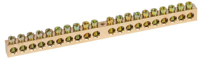 Шина NO-122-35 PEN земля-ноль 8х12мм 20/1 латунная крепеж по центру | Б0047251 ЭРА