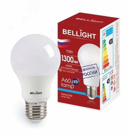 Лампа светодиодная LED A60 220В 15Вт E27 1300лм 6500К BELLIGHT 85339514 882977100