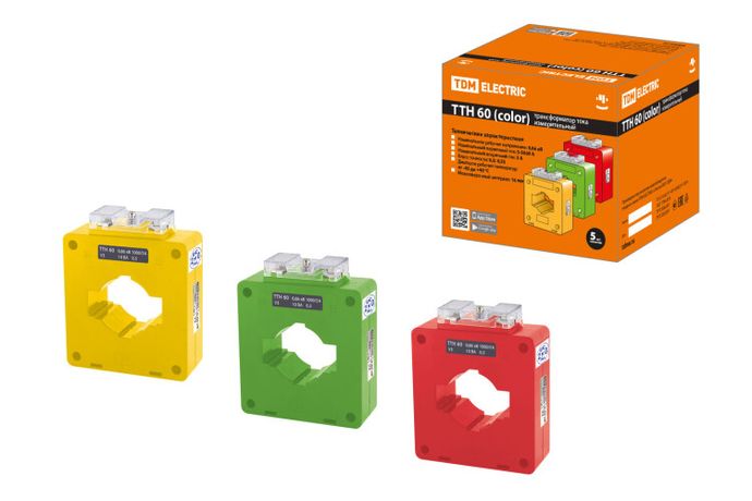 Трансформатор тока ТТН 60/ 600/5-10VA/0,5-Р (3 шт., color) | SQ1101-1217 TDM