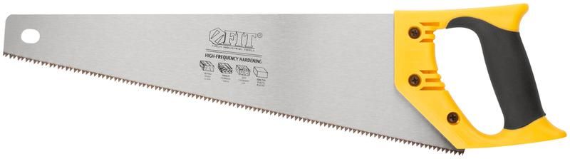 Ножовка по дереву, средний каленый зуб 7 ТPI, 2D заточка, пластиковая прорезиненная ручка 400 мм - 40431 РОС