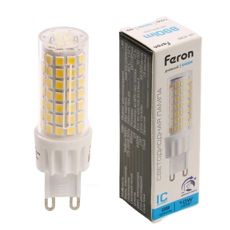 Лампа светодиодная LED 10вт 230в G9 дневной капсульная диммируемая - 51743 FERON