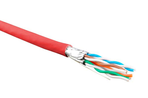 Кабель витая пара экранир. U/FTP кат.6 4 пары 23 AWG ОЖ solid кажд. в фольге LSZH нг(А)-HF -20град.C-+60град.C гарантия: 15 лет компонентн./25 системн. UFTP4-C6-S23-IN-LSZH-RD-500 красн. (уп.500м) Hyperline 445093