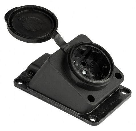 Розетка настенная с защитной крышкой каучуковая наклонная 230В 2P+PE 16A IP44 EKF PROxima|RPS-019-16-230-44|EKF