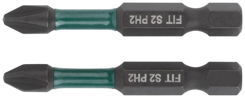 Набор бит кованые ударные сталь S2 односторонние 50мм PH2 профи блистер (уп.2шт) FIT 57481 РОС
