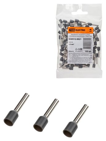 Наконечник-гильза Е2512 2,5мм2 с изолированным фланцем (100шт) | SQ0512-0021 TDM