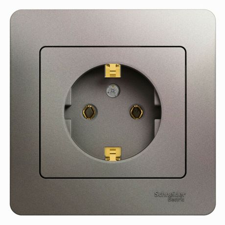 Розетка 1-м СП Glossa 16А IP20 250В с заземл. в сборе платина SE GSL001242 APC