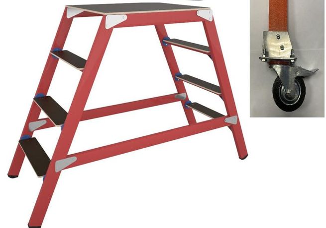 Стремянка стеклопластиковая диэлектр. с симметричной опорой ССД-1.0 ПК (подмость колесами) Диэлектрик Д413772