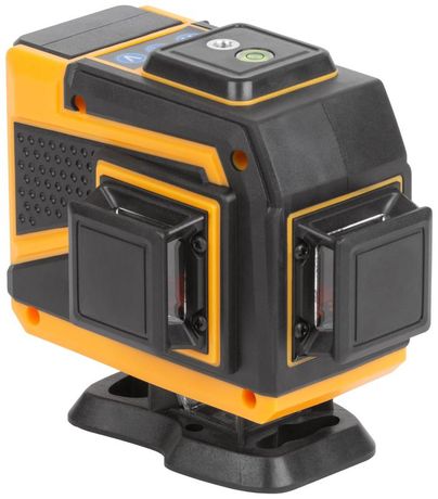 Уровень лазерный самоуспокаивающийся, зеленые лучи, 3 плоскости 360 гр., диапазон 20 м, Li-Ion аккум., 2 уровня яркости, без треноги, платформа для подъема, пульт управления, пластиковый кейс - 18668 РОС