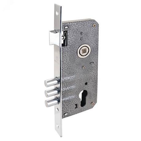 Замок врезной цилиндровый без ручек для деревянных дверей механизма секрета АЛЛЮР 9045-3RB CP хром - 1245 ПТК