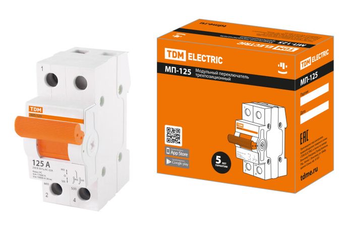 Переключатель модульный трехпозиционный МП-125 1P 125А | SQ0224-0042 TDM