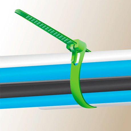 Стяжка многоразовая нейлоновая PRM 7,5х200мм зеленая (50 шт.) - 88312 Европартнер