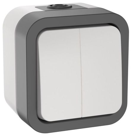 Выключатель двухклавишный TORS 10А IP55 белый - TS-V20-0-10-55-K41 IEK
