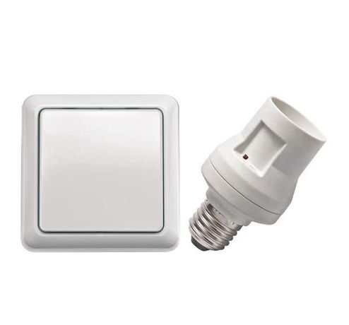 Выключатель настенный беспроводной 1-кл. СП 0.45А IP20 AWST-8800/AFR-060 + патрон бел. COCO 71122 6