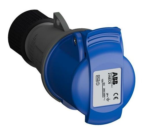 Розетка кабельная 216EC6 Easy&Safe 16А 2P+E IP44 6ч ABB 2CMA102003R1000