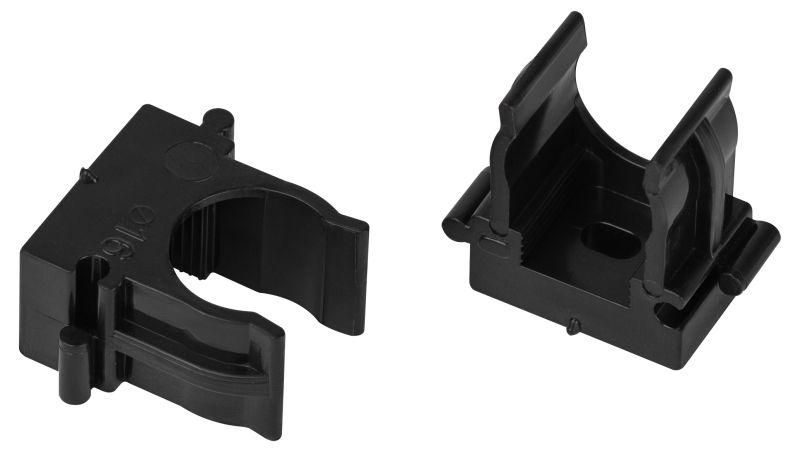 Держатель для труб (клипса) d16мм прямого монтажа CLIP-16-B-MP черн. (уп.100шт) Эра Б0062029