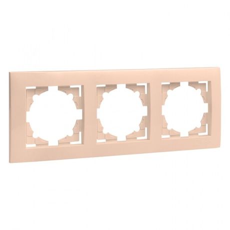 Валенсия рамка 3-местная кремовая EKF PROxima | EWM-G-303-20