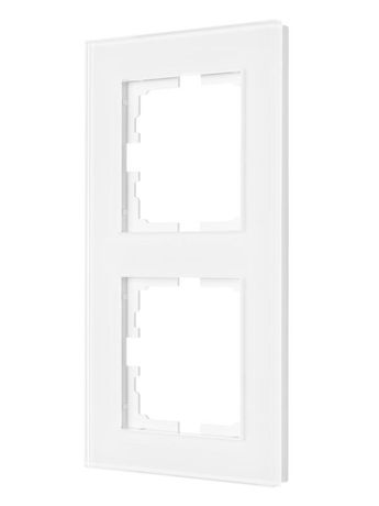 Рамка 2-местн. вертик. VESNA стекло бел. LEZARD 742-5480-152