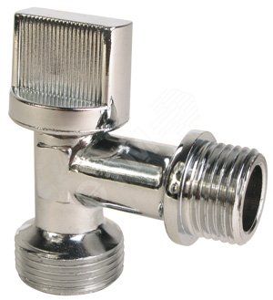 Кран шаровой угловой для СМ с отражателем хром НН 1/2x3/4 - 01331 AQUALINK