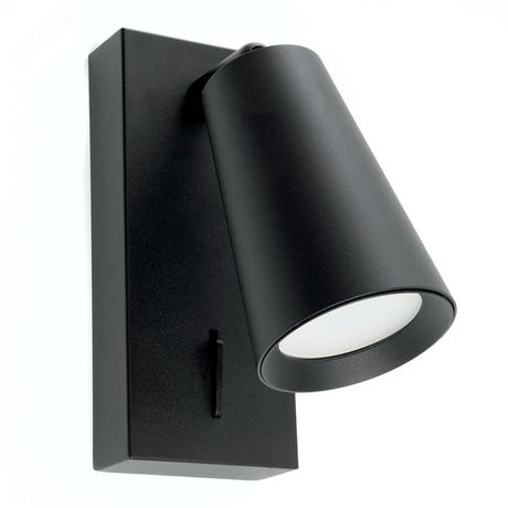 Светильник ДБО GU10 без лампы наклонный с выключателем черный - ML1850 48418 FERON