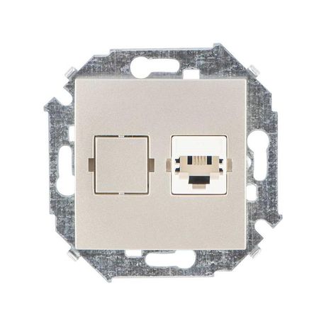 Розетка телефонная СП Simon 15 RJ11 винтов. зажимы механизм шампань 1591480-034 Simon арт. 1591480-034