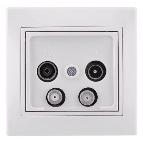 Розетка телевизионная оконечная TV/R/SAT/SAT 2-м Mira с бел. вставкой LEZARD 701-0202-159